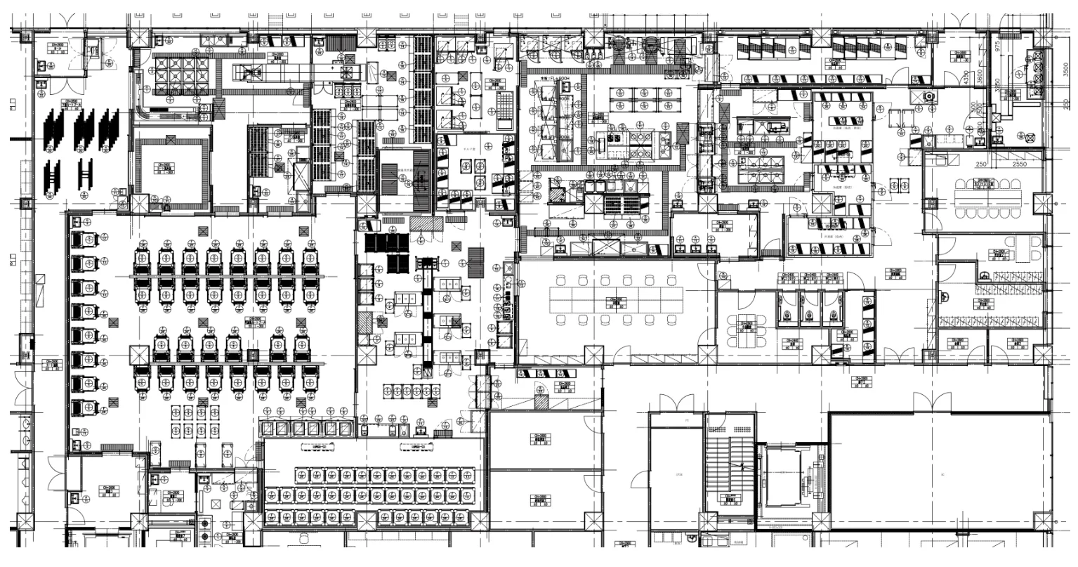 病院厨房の平面図サンプル